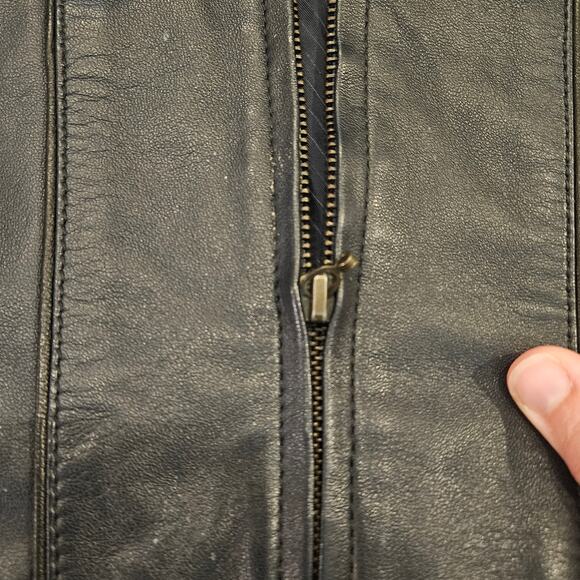 Vintage Torras Leather Jacket Mens Size XL Black Zip Front Bomber Spain Retro - Picture 5 of 15